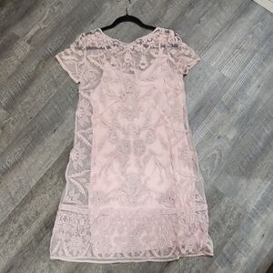 Sundance Elegant Dusty Pink Lace Dress